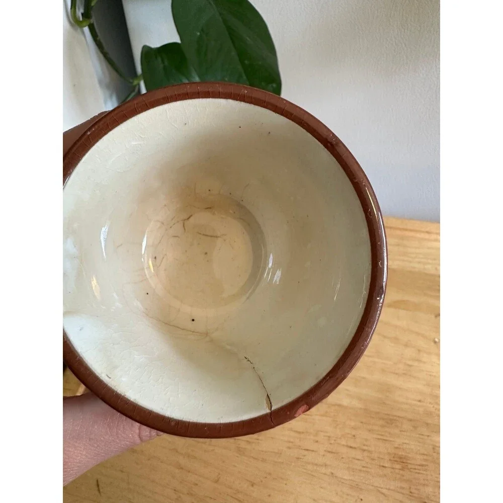 Vintage ceramic brown small pot
